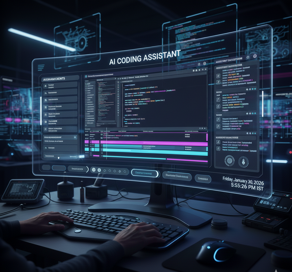 AI Coding assistant helping developer write and debug code faster 