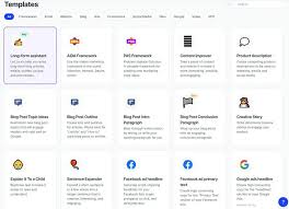 Jasper AI dashboard for blog writing