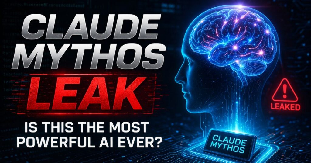 Claude Mythos AI leak concept showing futuristic artificial intelligence