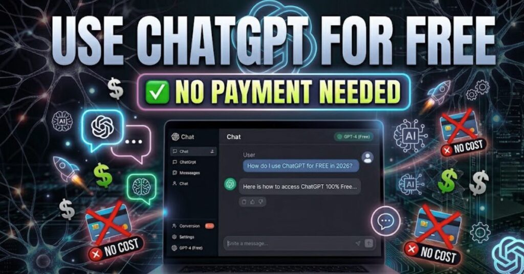 How to use ChatGPT for free in 2026 - complete beginner guide with no payment required